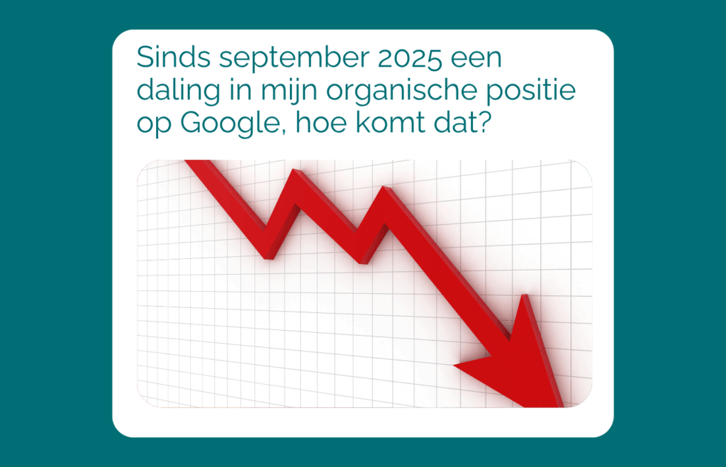 Blog over daling organische positie in Google. Lees hier meer
