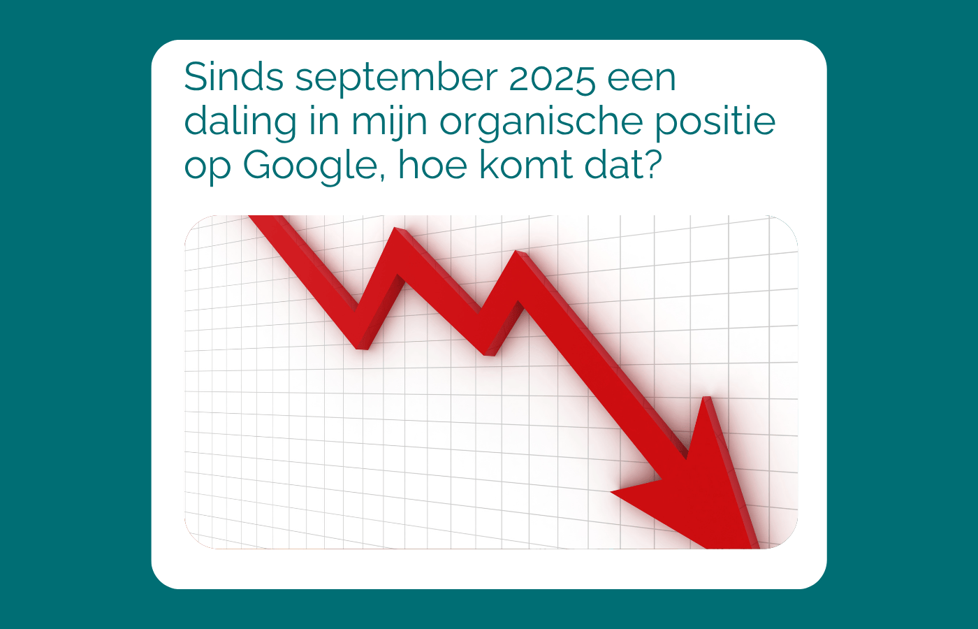 Blog over daling organische positie in Google. Lees hier meer